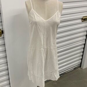 Sexy sheer white cotton bias cut slip M 10